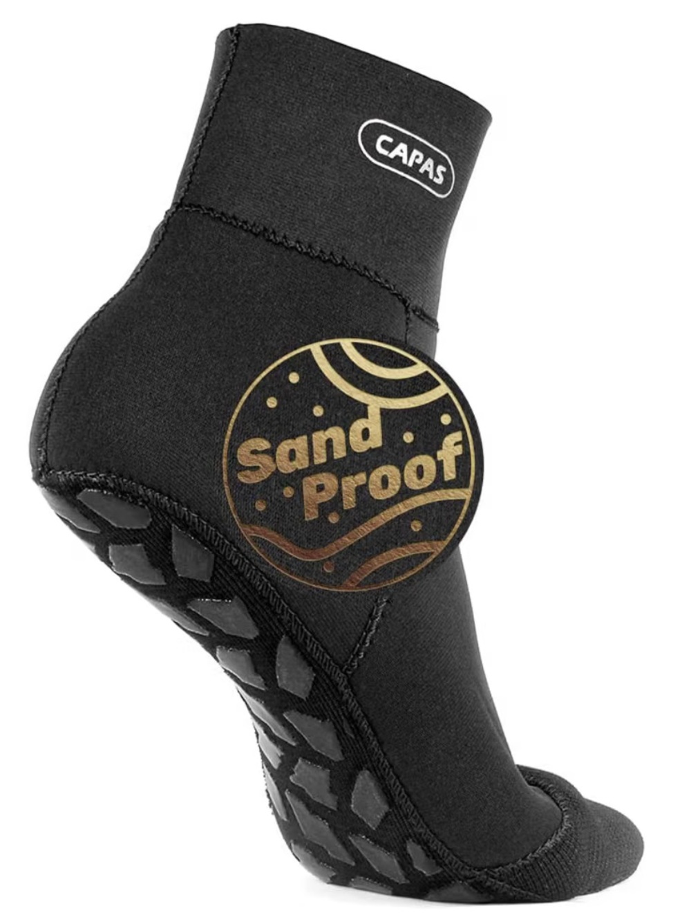 CAPAS 2mm Black Neoprene Sand-Proof Water Socks